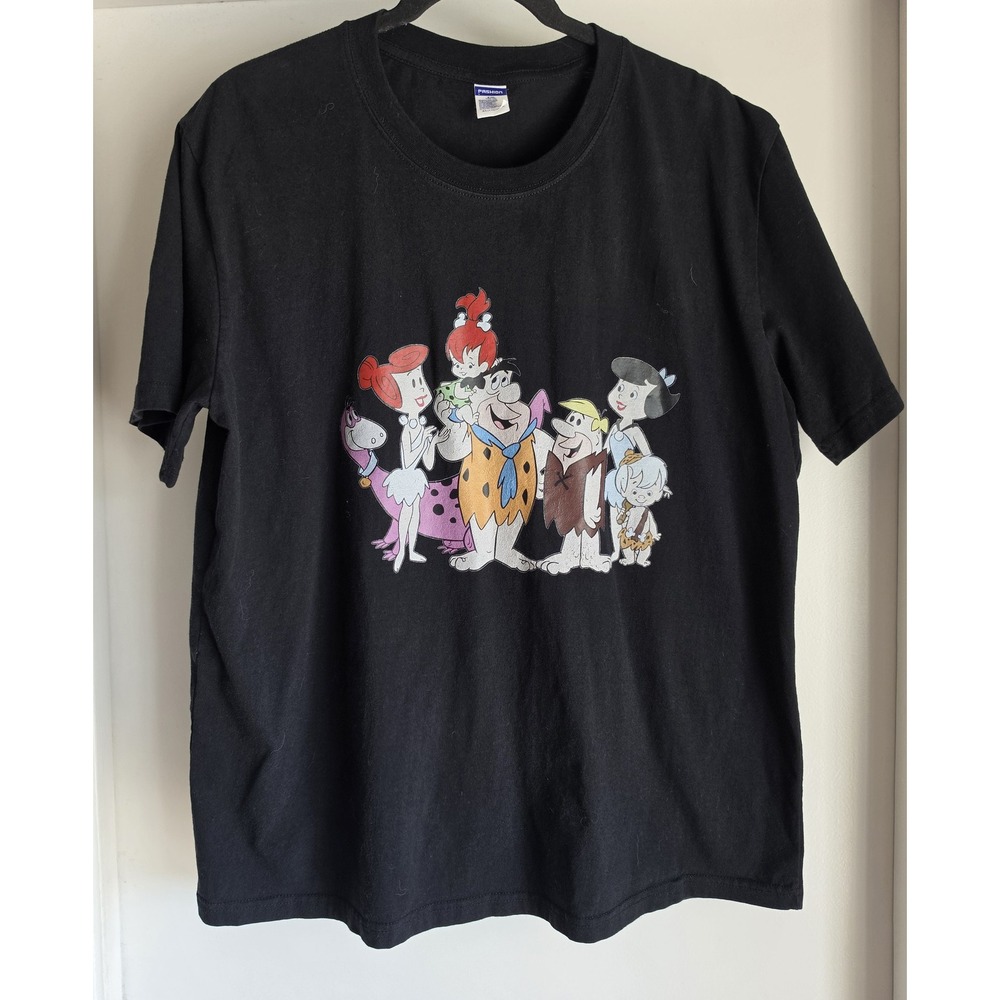 Black Graphic Print Crew Neck Cotton T-Shirt XL Unisex Casual Tee Top